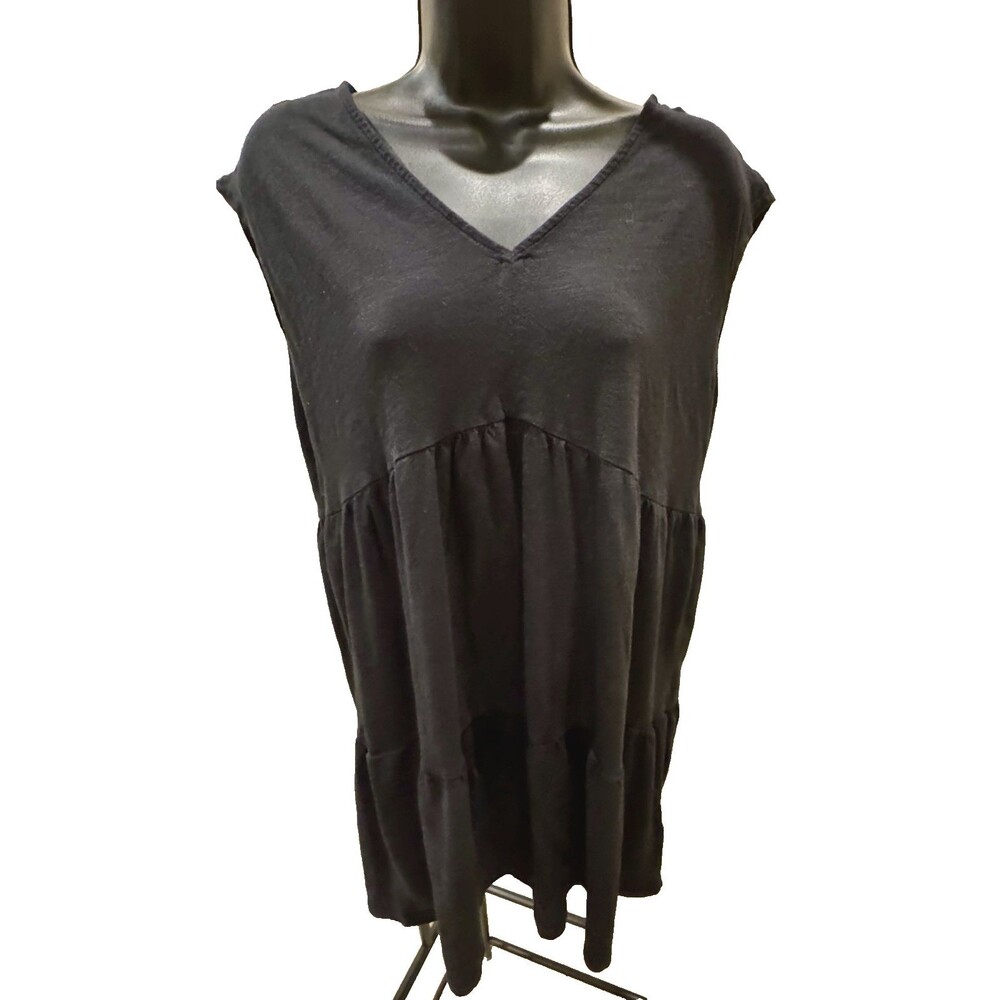 Social Standard by Sanctuary Women's Mini Dress Size Large L Tiered Black